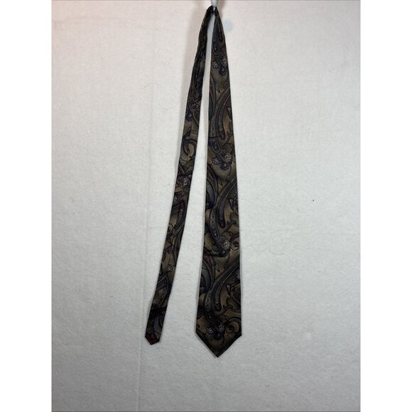 Henry Grethel Mens Multicolored 100% Italian Silk Neck Tie Size 55”x4” - Picture 6 of 6